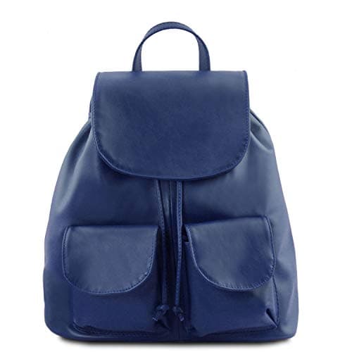 Sac à dos en cuir bleu navy Tuscany Leather pour femme