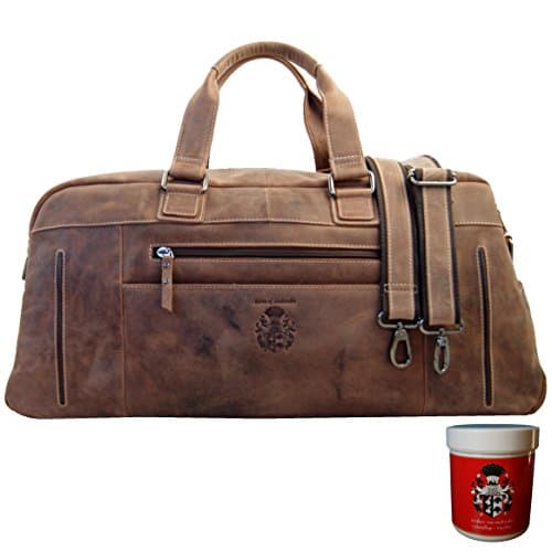 Le sac de voyage Gauguin vintage Baron de Maltzahn en cuir marron