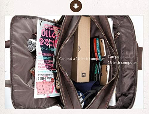 Sacoche urbaine large capacité en cuir pleine fleur marron